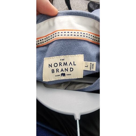 The Normal Brand Shirt Mens Large Long Sleeve Button Down Blue Cozy Stretch - Picture 5 of 6